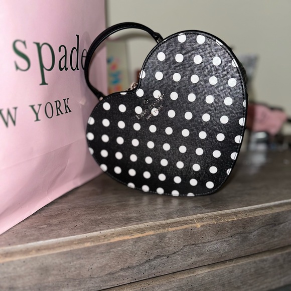 Kate Spade Love Shack Heart Shaped Polka Dots Crossbody ♠️ - Picture 10 of 10